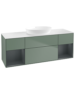 Villeroy und Boch Finion Villeroy und Boch Finion GD01HGGM 120cm, cover plate white matt, Emotion, shelves Midnight matt lacquer, Olive Matt Lacquer