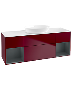 Villeroy und Boch Finion Villeroy und Boch Finion GD01HGHB 120cm, cover plate white matt, Emotion, shelves Midnight matt lacquer, Peony Matt