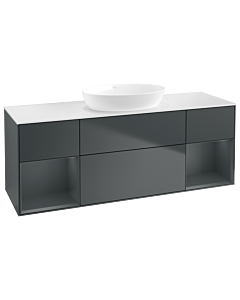 Villeroy und Boch Finion Waschtischunterschrank GD01HGHG 120cm, Abdeckplatte white matt, Emotion, Regale Midnight matt lacquer, Midnight Blue Matt Lacquer