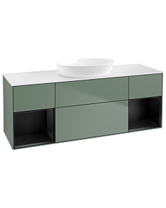 Villeroy und Boch Finion Villeroy und Boch Finion GD01PDGM 120cm, cover plate white matt, Emotion, shelves black matt lacquer, Olive Matt Lacquer