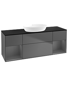 Villeroy und Boch Finion Villeroy und Boch Finion GD02GKGK 120cm, cover plate black matt, Emotion, shelves anthracite matt lacquer, anthracite matt
