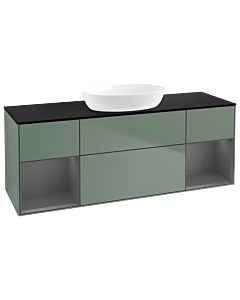 Villeroy und Boch Finion Villeroy und Boch Finion GD02GKGM 120cm, cover plate black matt, Emotion, shelves anthracite matt lacquer, Olive Matt Lacquer