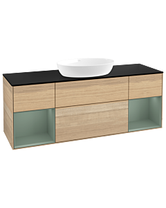 Villeroy und Boch Finion Villeroy und Boch Finion GD02GMPC 120cm, cover plate black matt, Emotion, shelves olive matt lacquer, Oak Veneer