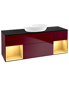 Villeroy und Boch Finion Villeroy und Boch Finion GD02HFHB 120cm, cover plate black matt, Emotion, shelves gold matt lacquer, Peony Matt