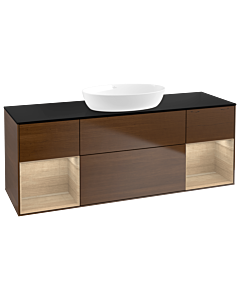 Villeroy und Boch Finion Villeroy und Boch Finion GD02PCGN 120cm, cover plate black matt, Emotion, shelves Oak Veneer , Oak Veneer veneer