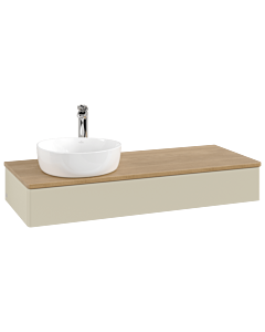 Villeroy und Boch Antao Waschtisch-Unterschrank K11051HJ 120x19x50cm, Hahnloch, Waschbeckenplattenfarbe honey oak, silk grey matt lacquer