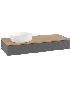 Villeroy und Boch Antao Waschtisch-Unterschrank K11111GK 120x19x50cm, Waschbeckenplattenfarbe honey oak, anthracite matt lacquer