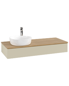 Villeroy und Boch Antao Waschtisch-Unterschrank K11151HJ 120x19x50cm, Hahnloch, Waschbeckenplattenfarbe honey oak, silk grey matt lacquer