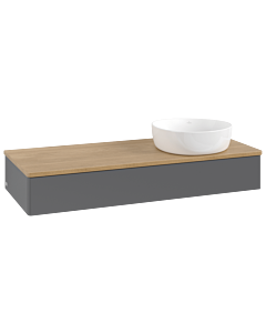 Villeroy und Boch Antao Waschtisch-Unterschrank K12011GK 120x19x50cm, Waschbeckenplattenfarbe honey oak, anthracite matt lacquer