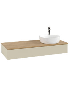 Villeroy und Boch Antao Waschtisch-Unterschrank K12051HJ 120x19x50cm, Hahnloch, Waschbeckenplattenfarbe honey oak, silk grey matt lacquer