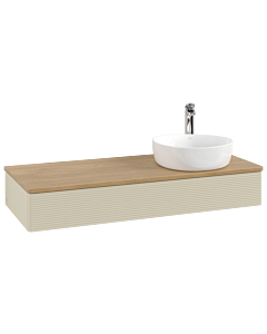 Villeroy und Boch Antao Waschtisch-Unterschrank K12151HJ 120x19x50cm, Hahnloch, Waschbeckenplattenfarbe honey oak, silk grey matt lacquer