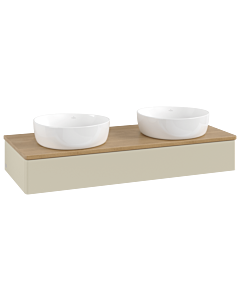 Villeroy und Boch Antao Waschtisch-Unterschrank K13011HJ 120x19x50cm, Waschbeckenplattenfarbe honey oak, silk grey matt lacquer