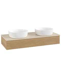 Villeroy und Boch Antao Waschtisch-Unterschrank K13113HN 120x19x50cm, Waschbeckenplattenfarbe botticino, honey oak