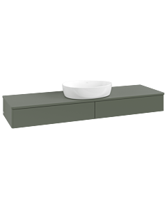 Villeroy und Boch Antao Waschtisch-Unterschrank K14010HL 160x19x50cm, Waschbeckenplattenfarbe Lack, leaf green matt lacquer