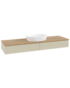 Meuble vasque Villeroy &amp; Boch Antao K14011HJ 160 x 19 x 50 cm, plan vasque couleur chêne miel, laque mate gris soie