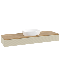 Villeroy &amp; Boch Antao vanity unit K14111HJ 160x19x50cm, washbasin top color honey oak, silk grey matt lacquer