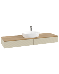 Villeroy &amp; Boch Antao vanity unit K14151HJ 160x19x50cm, tap hole, washbasin top color honey oak, silk grey matt lacquer