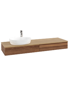 Villeroy &amp; Boch Antao vanity unit K15051HM 160x19x50cm, tap hole, washbasin top color honey oak, warm walnut