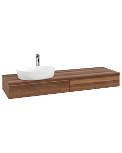 Villeroy und Boch Antao Waschtisch-Unterschrank K15052HM 160x19x50cm, Hahnlochbohrung, Waschbeckenplattenfarbe warm walnut, warm walnut