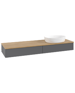 Villeroy und Boch Antao Waschtisch-Unterschrank K16011GK 160x19x50cm, Waschbeckenplattenfarbe honey oak, anthracite matt lacquer