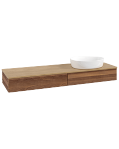 Villeroy &amp; Boch Antao vanity unit K16011HM 160x19x50cm, washbasin top color honey oak, warm walnut