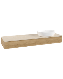 Villeroy und Boch Antao Waschtisch-Unterschrank K16013HN 160x19x50cm, Waschbeckenplattenfarbe botticino, honey oak
