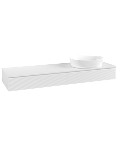 Meuble vasque Villeroy &amp; Boch Antao K16110GF 160 x 19 x 50 cm, couleur du plan vasque : laque blanche brillante