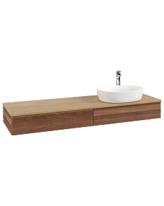 Villeroy &amp; Boch Antao vanity unit K16151HM 160x19x50cm, tap hole, washbasin top color honey oak, warm walnut