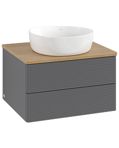 Villeroy &amp; Boch Antao vanity unit K18111GK 60x36x50cm, washbasin top color honey oak, anthracite matt lacquer