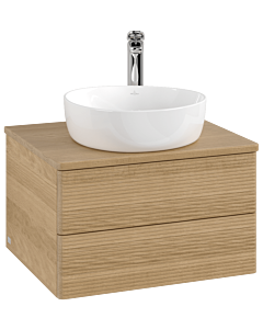 Villeroy und Boch Antao Waschtisch-Unterschrank K18151HN 60x36x50cm, Hahnloch, Waschbeckenplattenfarbe honey oak, honey oak