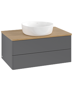 Villeroy und Boch Antao Waschtisch-Unterschrank K19011GK 80x36x50cm, Waschbeckenplattenfarbe honey oak, anthracite matt lacquer