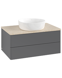 Villeroy und Boch Antao Waschtisch-Unterschrank K19013GK 80x36x50cm, Waschbeckenplattenfarbe botticino, anthracite matt lacquer
