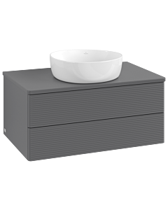 Villeroy und Boch Antao Waschtisch-Unterschrank K19110GK 80x36x50cm, Waschbeckenplattenfarbe Lack, anthracite matt lacquer