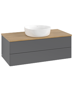 Villeroy &amp; Boch Antao vanity unit K20011GK 100x36x50cm, washbasin top color honey oak, anthracite matt lacquer
