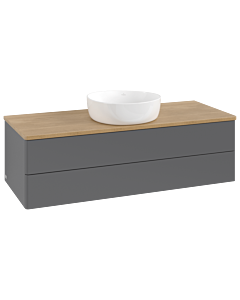 Villeroy &amp; Boch Antao vanity unit K21011GK 120x36x50cm, washbasin top color honey oak, anthracite matt lacquer
