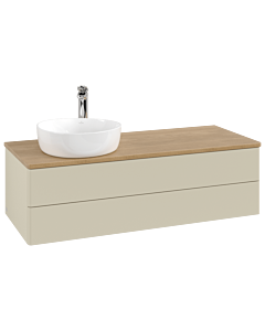 Villeroy &amp; Boch Antao vanity unit K22051HJ 120x36x50cm, tap hole, washbasin top color honey oak, silk grey matt lacquer