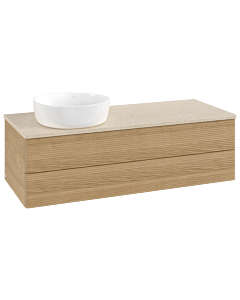 Villeroy &amp; Boch Antao vanity unit K22113HN 120x36x50cm, washbasin top color botticino, honey oak