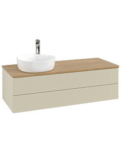 Villeroy &amp; Boch Antao vanity unit K22151HJ 120x36x50cm, tap hole, washbasin top color honey oak, silk grey matt lacquer