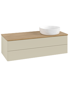 Villeroy und Boch Antao Waschtisch-Unterschrank K23011HJ 120x36x50cm, Waschbeckenplattenfarbe honey oak, silk grey matt lacquer