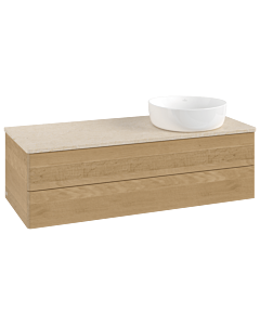 Villeroy und Boch Antao Waschtisch-Unterschrank K23013HN 120x36x50cm, Waschbeckenplattenfarbe botticino, honey oak
