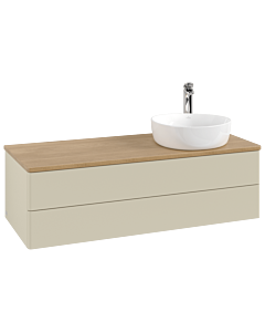 Villeroy &amp; Boch Antao vanity unit K23051HJ 120x36x50cm, tap hole, washbasin top color honey oak, silk grey matt lacquer