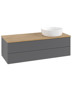 Villeroy und Boch Antao Waschtisch-Unterschrank K23111GK 120x36x50cm, Waschbeckenplattenfarbe honey oak, anthracite matt lacquer