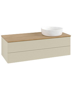 Villeroy und Boch Antao Waschtisch-Unterschrank K23111HJ 120x36x50cm, Waschbeckenplattenfarbe honey oak, silk grey matt lacquer