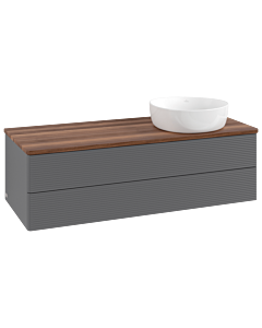 Villeroy und Boch Antao Waschtisch-Unterschrank K23112GK 120x36x50cm, Waschbeckenplattenfarbe warm walnut, anthracite matt lacquer