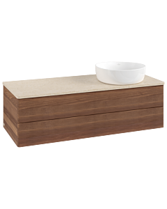 Villeroy und Boch Antao Waschtisch-Unterschrank K23113HM 120x36x50cm, Waschbeckenplattenfarbe botticino, warm walnut