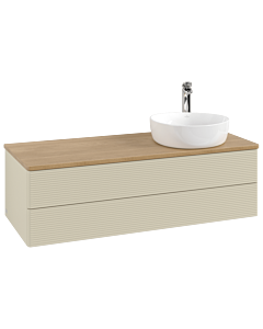 Villeroy und Boch Antao Waschtisch-Unterschrank K23151HJ 120x36x50cm, Hahnloch, Waschbeckenplattenfarbe honey oak, silk grey matt lacquer