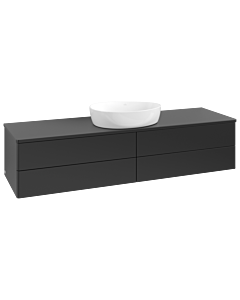 Meuble vasque Villeroy &amp; Boch Antao K25010PD 160 x 36 x 50 cm, couleur du plan vasque : laque noire mate