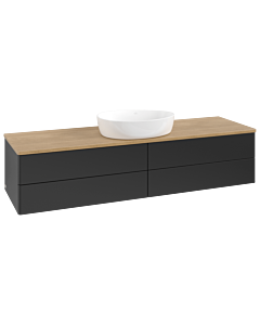 Villeroy &amp; Boch Antao vanity unit K25011PD 160x36x50cm, washbasin top color honey oak, black matt lacquer