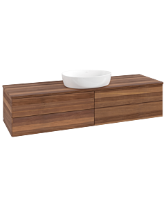 Meuble vasque Villeroy &amp; Boch Antao K25012HM 160 x 36 x 50 cm, plan vasque couleur noyer chaud, noyer chaud