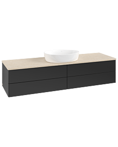 Villeroy und Boch Antao Waschtisch-Unterschrank K25013PD 160x36x50cm, Waschbeckenplattenfarbe botticino, black matt lacquer